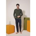 KLY 9210 Erkek Midi Yaka Pijama Takım