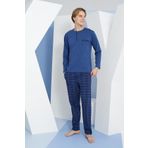 Kly 9223 İndigo Erkek Dört Mevsim Pijama Takımı
