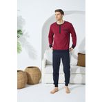Kly 9246 Erkek Yaka Reçme Düğmeli Pijama Takım