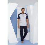 Kly Erkek Beyaz Kısa Kol 3'Lü Pijama Takımı 9609 Beyaz S