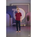 Kly Erkek Büyük Beden Midi Yaka Pijama Takımı - Bordo - 4XL
