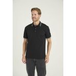 Kly Erkek Polo Yaka T-Shirt Modern Tasarım Düğmeli Yaka %80 Pamuk - Siyah