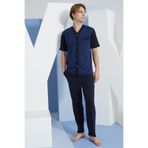 KLY Erkek V Yaka Boydan Düğmeli Pijama Takımı