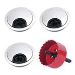 KLYNGTSK 2 Adet Masa Grometi Testere Bilgisayar Gromet 60 mm Masa Masa Kablosu İçin Düzenleyici Metal Tel Delik Kapağı Tel Düzenleyici Ev Ofis Şerit için