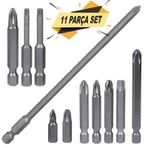 Klytek 11 Parça Matkap Bits Uç Vidalama Ucu Düz Yıldız Torx Uç