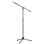 K&M 21070 Mikrofon Tripodu Siyah Çelik, Solostatif, Döner Kol, Kalay Döküm Soket - 90-160 cm - 3/8" Dişli Bağlantı