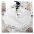 K&M Hometex 2.5 mm. Yuvarlak Kalın Pvc Şeffaf Masa Örtüsü Koruyucu - 110 x 110 cm
