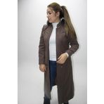 KMK Kadın Kaşe Kapşonlu Kürklü Kaban Mont OZY0101