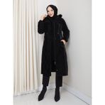 KMK Kombin Kadın Büyük Beden Elyaf Dolgulu Spor Kapitone Nova Kumaş Mont 0198 - 40 - Siyah
