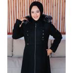 KMK Kombin Kmkkombin Kadın Tam Boy Astarlı Kapşonlu Özaltay Kaşe Kaban - 52 - 14-Siyah