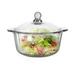 KMQRDZi Yuvarlak kapaklı cam fırın kabı (17 x 17 x 12,5 cm), cam kavanoz, salata kasesi, makarna kasesi, kahvaltı kasesi, yulaf ezmesi kasesi, yoğurt kasesi, çorba kasesi (şeffaf)