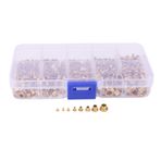 Knadgbft 650PCS Karışık Çinko Kaplama Delikten Bakır Perçinler Çeşitler Seti, Tüm İçi Boş Grommets Perçin Seti