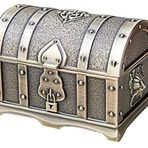 KNC Vintage Metal Kalp Şekli, Retro Klasik Korsan Takı Kutusu, Yüzükler Küpe Kolye Hazine Sandığı Düzenleyici Kılıf (Retro Klasik Korsan Kutusu)