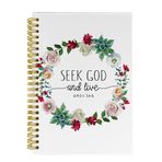 Knibeo İncil Sanat Dergisi Defter - Hıristiyan Hediyeleri, Şükran Dua Günlüğü Defteri, İncil Günlük Defteri, Çiçek Dergisi, 5.5×8.3 Spiral Ciltli Defter 164 Sayfalı Estetik, Tanrı'yı Arayın