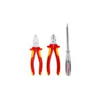 Knipex 3'lü Set 1000v Kombine Pense 180 Mm 1000v Yan Keski 160 Mm Kontrol Kalemi 190 Mm KNI1000V3LU