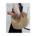 Knittingworld Hasır çanta kağıt ip çanta plaj çantası lale çanta file çanta