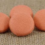Knitwit Dekoratif Yuvarlak Suni İpek Kumaş Kaplı Kaban Takım Şeftali Düğme 2 Delikli Dikiş El İşi - 12'li Paket