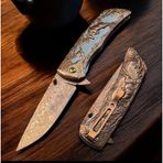 Knivox Columbia Company Fxt-2370 Geyik İşlemeli Manuel Kamp Çakısı