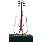 Knm-C0151 Obje Gitar Ahşap Standlı Biblo Dekoratif Ev Ofis Hediyelik