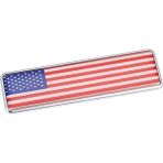 Knmaster Amerika Bayrağı Damla Etiket Alüminyum Kenarlı Uzun Sticker - Renkli - 10 cm x 2,5 cm
