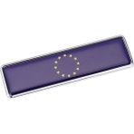 Knmaster Avrupa Birliği Bayrağı Damla Etiket Alüminyum Kenarlı Uzun Sticker - Renkli - 10 cm x 2,5 cm