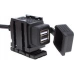 Knmaster Motosiklet Çift USB Su Geçirmez Şarj Soketi Yüksek Sert Plastik ve Metal Alaşımdan 5.5 x 2 x 2.5 cm