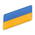 Knmaster Ukrayna Bayrağı Damla Etiket Alüminyum Kenarlı Sticker - Renkli - 6 cm x 3 cm