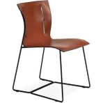 Knoll Cuoio Deri Sandalye, Esnek Sırtlı, Minimalist, Ödüllü Tasarımlı, Eoos Imzalı - Kahverengi