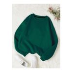 Know Kadın 3 Iplik Nefti Yeşil Düz Bisiklet Yaka Sweatshirt