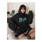 Know Kadın Siyah Oversize Nice Baskılı Sweatshirt