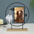 KnSam Fotoğraf çerçevesi 10 x 15 cm, poster çerçevesi, rüya avcısı, tüyler, demir, dikey dikdörtgen sertifika çerçevesi, oturma odası, yatak odası, ofis ve oturma odası için masa plakası, siyah