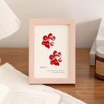 KnSam Resim çerçevesi, 9 x 13 cm, pembe, resim çerçevesi, evcil hayvan, ayak izi, reçine, yatay ve dikey dikdörtgen, poster çerçevesi, masa plakası, fotoğraflar, posterler için