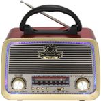 Knstar 1183BT Kahverengi Led Işıklı Şarjlı Nostaljik Radyo