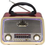Knstar KN-1183BT Şarjlı Ledli Retro Ahşap Radyo Mp3 Çalar Trk - Kahverengi