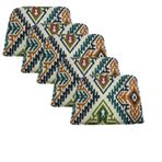 Knsz Sırt Minderi 5 Li Mazlum Kilim Desen Kumaş Cırtlı Tel Sandalyesi Sırtı İçin