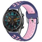 KNY 2125205184 Samsung Galaxy Gear S3 Mor-Pembe Delikli Renkli Spor Silikon Kayış Kordon