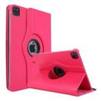 KNY Apple İpad Pro 12.9 İnç 2020 Kılıf Dönerli Standlı Kapaklı Suni Deri Fuşya Pembe