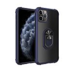 KNY Apple İphone 11 Pro Kılıf Silikon Kenarlı Renkli Yüzüklü Manyetik Mola Kapak Lacivert