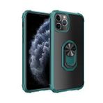 KNY Apple İphone 11 Pro Kılıf Silikon Kenarlı Renkli Yüzüklü Manyetik Mola Kapak Yeşil