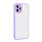 KNY Apple İphone 11 Pro Max Kılıf Renkli Kenarlı Kamera Korumalı Buzlu Hux Kapak Mor