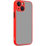 Kny Apple Iphone 13 Kılıf Silikon Kenarlı Kamera Korumalı Hux Kapak - Kırmızı - İphone 13