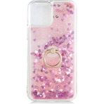 Kny Apple Iphone 13 Pro Kılıf Sıvılı Simli Yüzüklü Milce Kapak Pembe