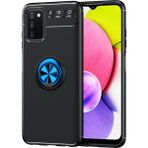 Kny Galaxy A03S Kılıf Yüzüklü Manyetik Ravel Silikon - Mavi - Samsung Galaxy A03S