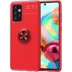 Kny Galaxy A72 Kılıf Yüzüklü Manyetik Ravel Silikon - Kırmızı - Samsung Galaxy A72