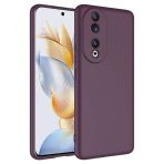Kny Huawei Honor 90 Kilif Kamera Korumali Renkli Ici Suet Mara Lansman Silikon Bordo