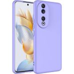 Kny Huawei Honor 90 Kilif Kamera Korumali Renkli Ici Suet Mara Lansman Silikon Mor