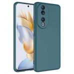 Kny Huawei Honor 90 Kilif Kamera Korumali Renkli Ici Suet Mara Lansman Silikon Yesil