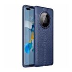 KNY Huawei Mate 40 Pro Kılıf Deri Desenli Lux Niss Silikon Lacivert