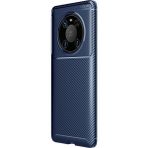 KNY Huawei Mate 40 Pro Kılıf Karbon Desenli Lux Negro Silikon Lacivert