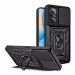 KNY Huawei Nova 9 SE Kılıf Ultra Korumalı Yüzüklü Manyetik Sürgülü Vega Kapak Siyah